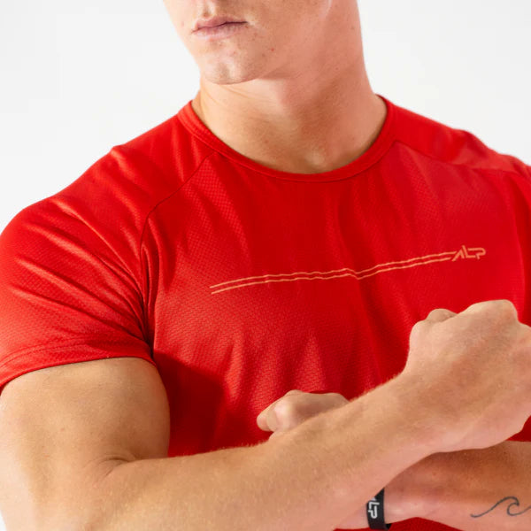 Camiseta Dry Fit Parallel Line Vermelho Acerola