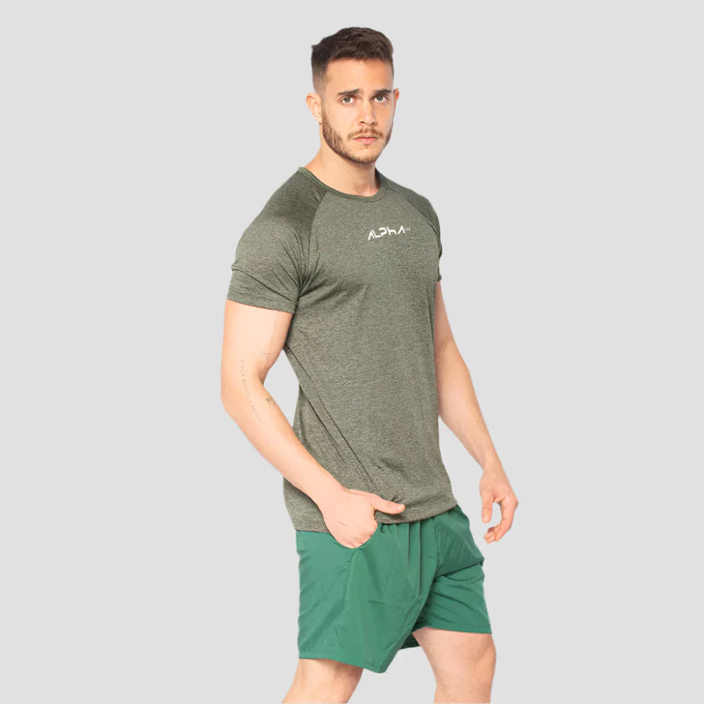 Camiseta Dry Fit New Fluid Mescla Verde