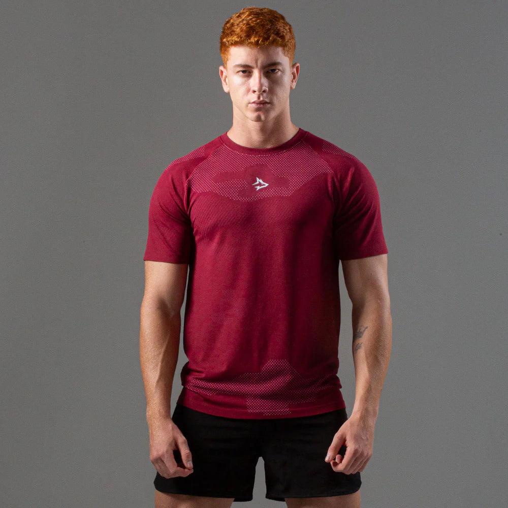 Camiseta Apex Dry Middle Lupus Vinho - Sem Costura