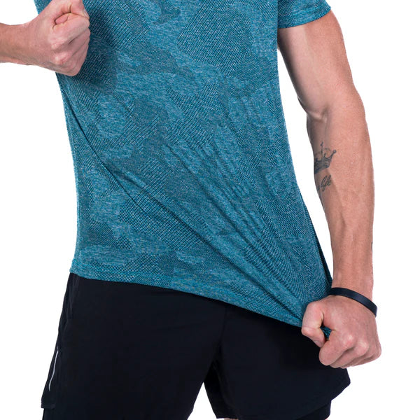 Camiseta Dry Fit Camuflada Middle Lupus Verde Água