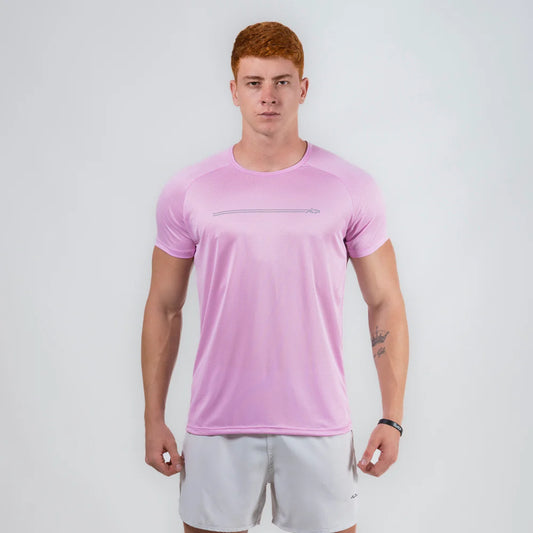 Camiseta Dry Fit Parallel Line Rosa Pétala