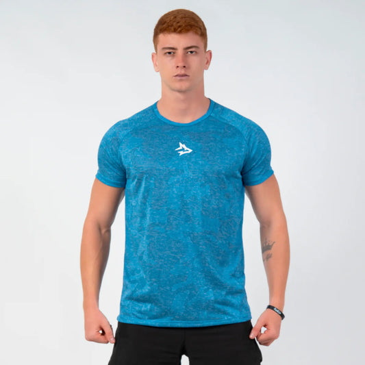 Camiseta Dry Fit Camuflada Middle Lupus Azul