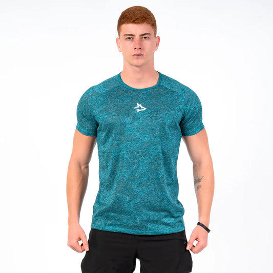 Camiseta Dry Fit Camuflada Middle Lupus Verde Água