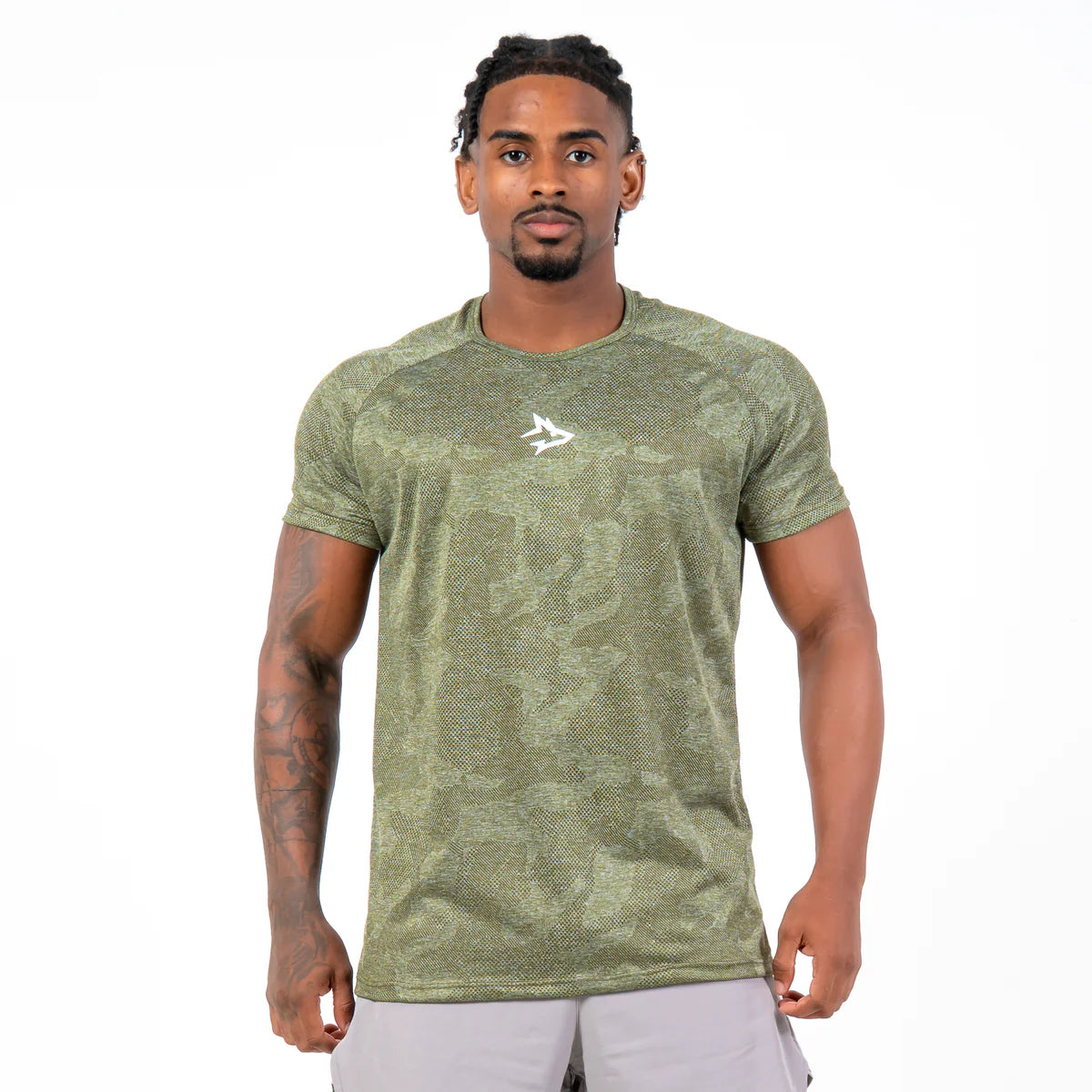 Camiseta Dry Fit Camuflada Middle Lupus Verde Oliva