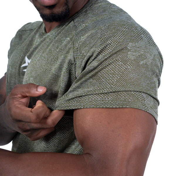 Camiseta Dry Fit Camuflada Middle Lupus Verde Oliva