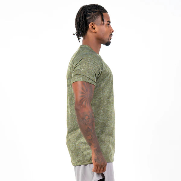 Camiseta Dry Fit Camuflada Middle Lupus Verde Oliva